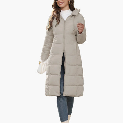 Damen Steppmantel Winterjacke mit Kapuze – Langer Puffermantel für Alltag & Streetwear