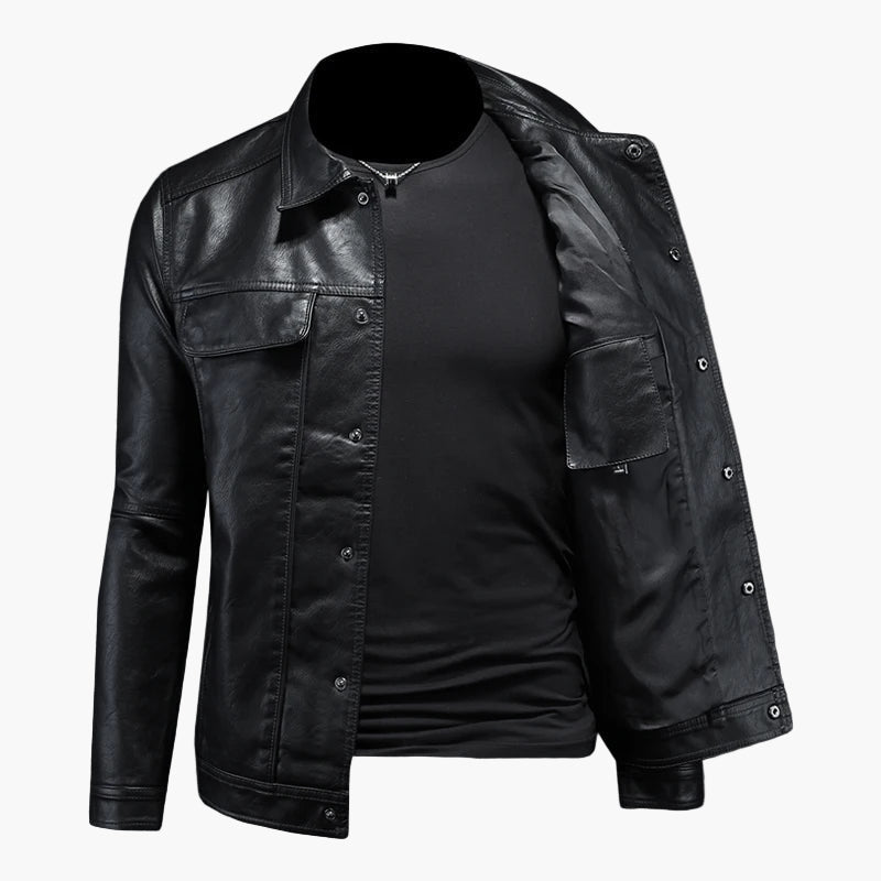 Herren Lederjacke Moto-Stil – Elegante Übergangsjacke für Freizeit & Alltag