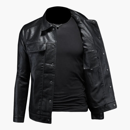 Herren Lederjacke Moto-Stil – Elegante Übergangsjacke für Freizeit & Alltag