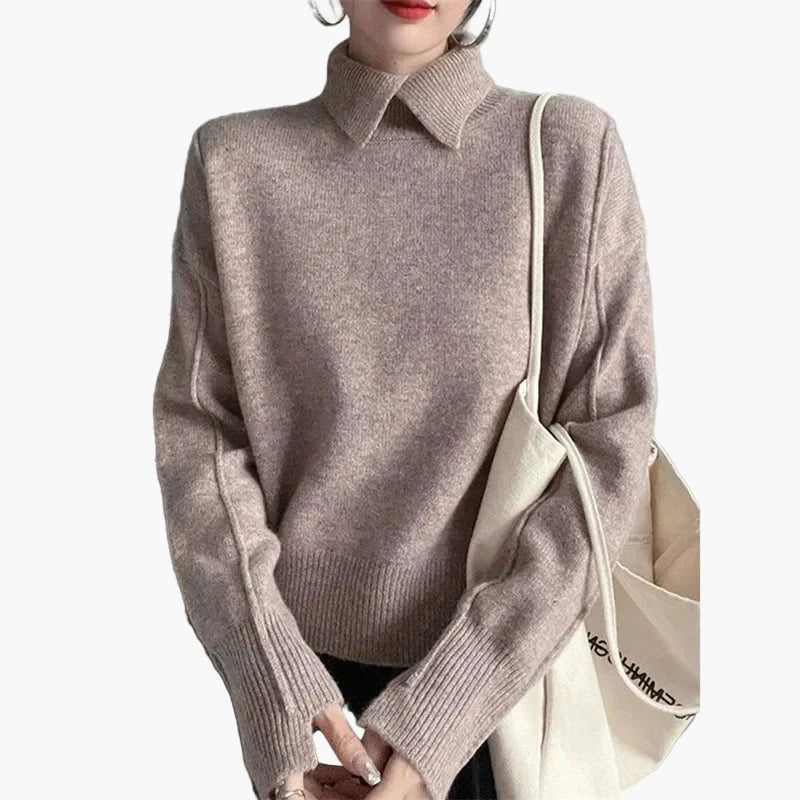 Damen Pullover mit Kragen – Eleganter Strickpullover für Büro und Alltag