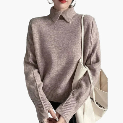 Damen Pullover mit Kragen – Eleganter Strickpullover für Büro und Alltag