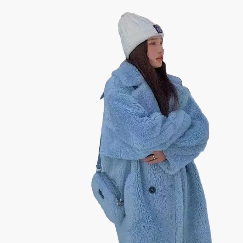 Damen Kuscheliger Oversize Wintermantel – Modischer Langer Plüsch Mantel für Alltag & Streetstyle