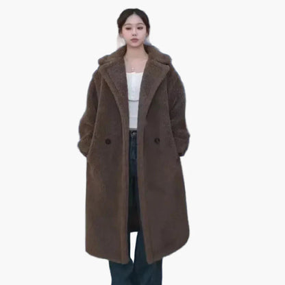 Damen Kuscheliger Oversize Wintermantel – Modischer Langer Plüsch Mantel für Alltag & Streetstyle