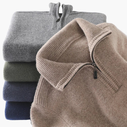 Herren Strickpullover mit Reißverschluss – Klassischer Halbzip für Business & Freizeit