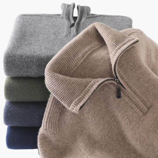 Herren Strickpullover mit Reißverschluss – Klassischer Halbzip für Business & Freizeit