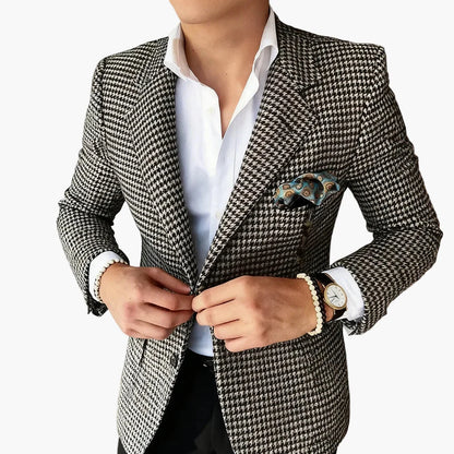 Herren Hahnentritt Sakko – Eleganter Business & Freizeit Blazer im klassischen Stil