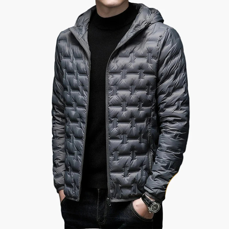 Herren Daunenjacke für Winter Outdoor & Freizeit – Leichte Steppjacke mit Kapuze