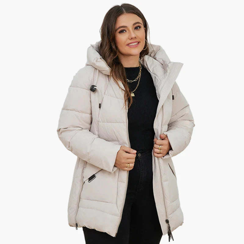Damen Winter Steppjacke mit Kapuze – Komfortabler, modischer Outdoor-Parka für kalte Tage, Plus Size