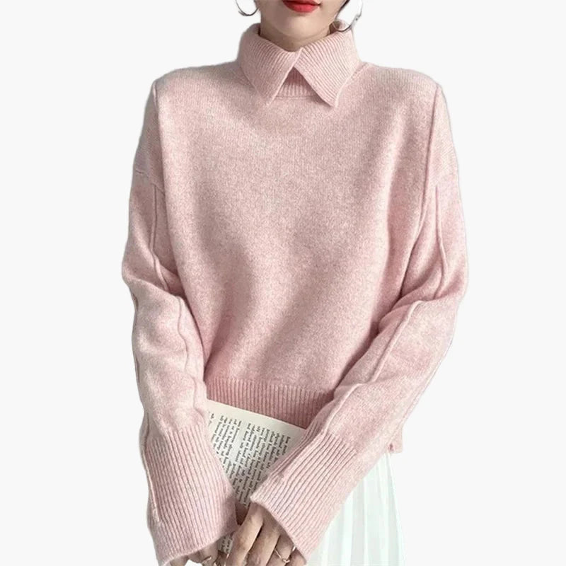 Damen Pullover mit Kragen – Eleganter Strickpullover für Büro und Alltag