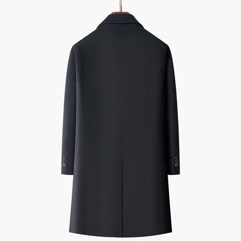 Herren Doppelreihiger Wollmantel – Eleganter Business & Freizeit Wintermantel