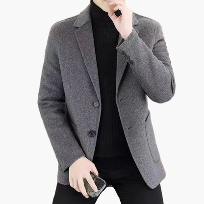Herren Klassischer Wollmantel – Eleganter Business & Freizeit Blazer