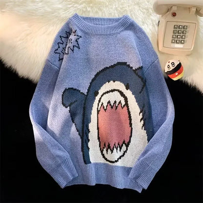 Alexander – Winterpullover mit Cartoon-Hai-Design für Paare