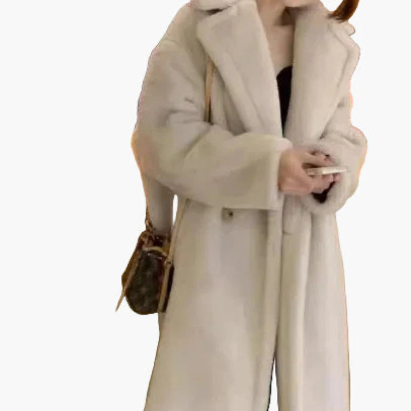 Damen Kuscheliger Oversize Wintermantel – Modischer Langer Plüsch Mantel für Alltag & Streetstyle