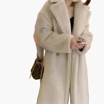 Damen Kuscheliger Oversize Wintermantel – Modischer Langer Plüsch Mantel für Alltag & Streetstyle