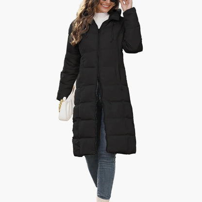Damen Steppmantel Winterjacke mit Kapuze – Langer Puffermantel für Alltag & Streetwear