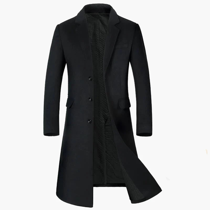 Herren Eleganter Langer Mantel – Klassischer Business & Freizeit Trenchcoat