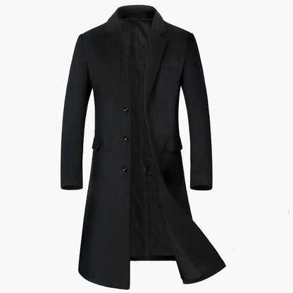 Herren Eleganter Langer Mantel – Klassischer Business & Freizeit Trenchcoat