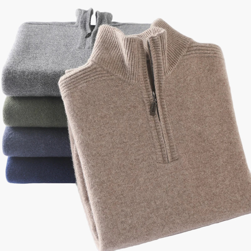 Herren Strickpullover mit Reißverschluss – Klassischer Halbzip für Business & Freizeit