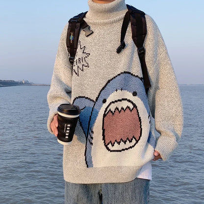 Alexander – Winterpullover mit Cartoon-Hai-Design für Paare