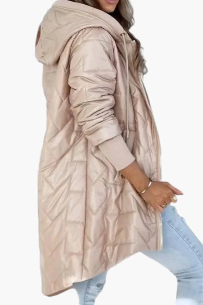 Damen Steppmantel mit Kapuze – Modischer Übergangsmantel für Alltag und Freizeit