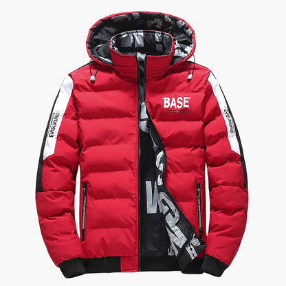 Herren Winter Steppjacke BASE Streetwear mit Kapuze – Modische Outdoorjacke für Alltag und Freizeit