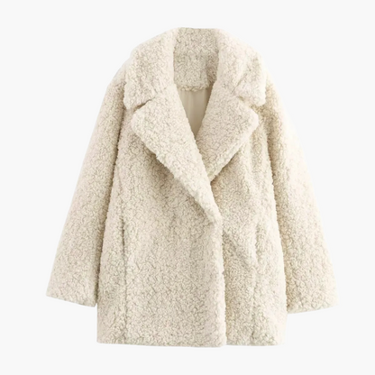 Damen Oversize Teddyfell Wintermantel – Warmer Kuschel-Look für Alltag und Freizeit