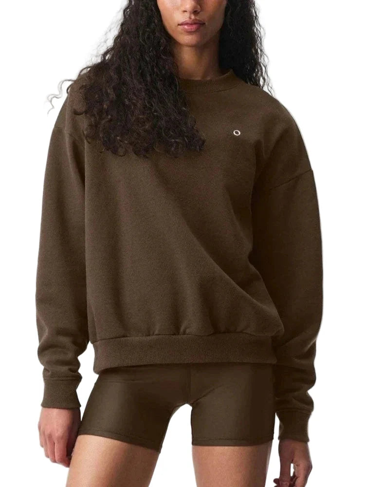 Damen Oversize Sweatshirt Freizeit Lässig Basic