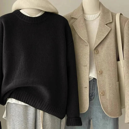 Damen Strickpullover im lässigen Oversize-Stil für Alltag und Freizeit