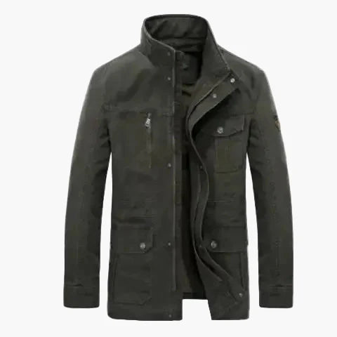 Herren Übergangsjacke im Casual-Stil mit Stehkragen und Mehrfachtaschen – Ideal für Alltag und Freizeit