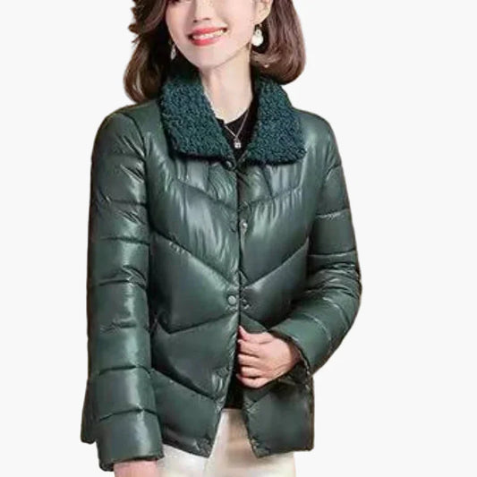 Damen Steppjacke mit Teddykragen – Elegante Winterjacke für Alltag und Freizeit