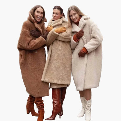 Damen Oversize Teddy Mantel – Modischer Winter-Look für elegante Wärme