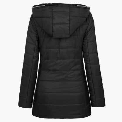 Damen Winterjacke mit Kapuze – Modische Steppjacke mit Fleecefutter und Reißverschluss, ideal für Outdoor und Alltag