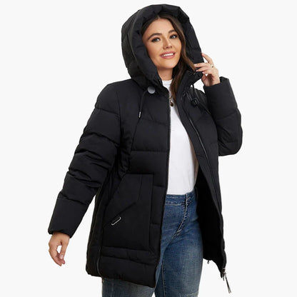 Damen Winter Steppjacke mit Kapuze – Komfortabler, modischer Outdoor-Parka für kalte Tage, Plus Size