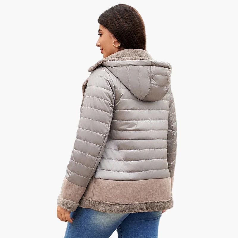 Damen Winterjacke Steppjacke mit Kunstfellkragen – Modischer Alltagsbegleiter