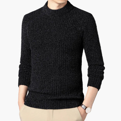 Herren Strickpullover mit Stehkragen – Klassischer Freizeit-Look für Herbst und Winter