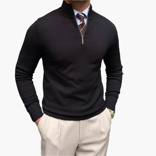 Herren Pullover mit halbem Reißverschluss – Eleganter Freizeit- und Business-Strickpullover