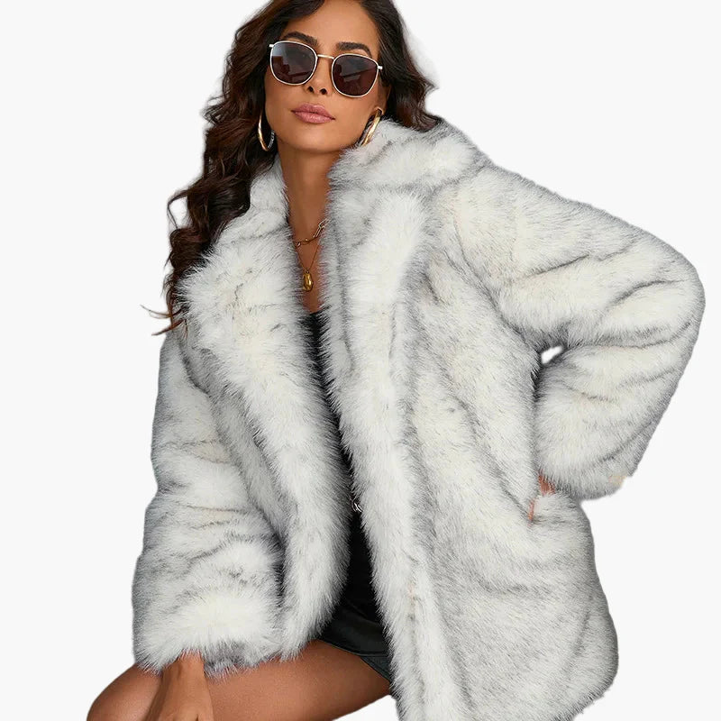 Damen Faux-Fur Mantel – Eleganter Winter Kunstpelz Kurzmantel für stilvolle Outfits