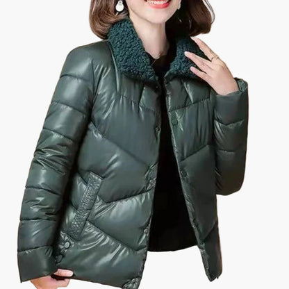 Damen Steppjacke mit Teddykragen – Elegante Winterjacke für Alltag und Freizeit