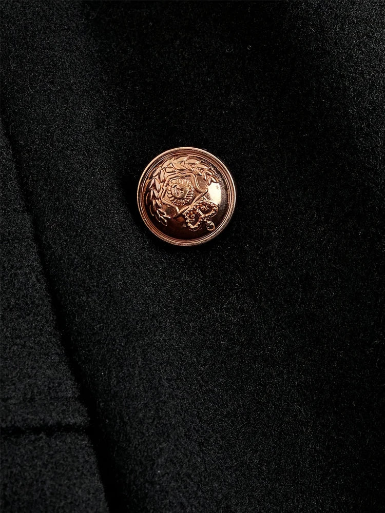 Damen Kapuzenmantel im Vintage-Stil mit doppellagiger Knopfleiste – Eleganter Wintermantel für Alltag und besondere Anlässe