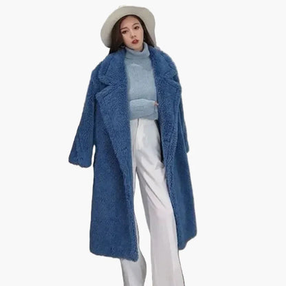 Damen Kuscheliger Oversize Wintermantel – Modischer Langer Plüsch Mantel für Alltag & Streetstyle