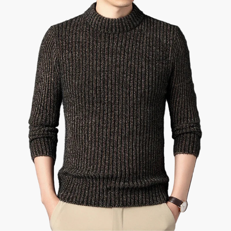 Herren Strickpullover mit Stehkragen – Klassischer Freizeit-Look für Herbst und Winter