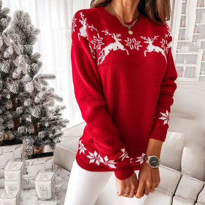 Elena - Hässlicher Weihnachtspulli - Rentier-Muster und Festlicher Strickstil