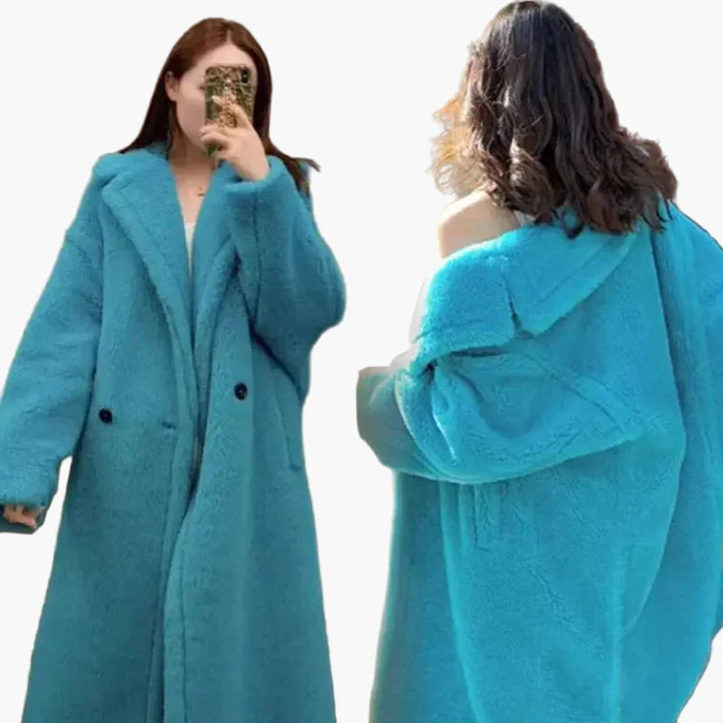 Damen Kuscheliger Oversize Wintermantel – Modischer Langer Plüsch Mantel für Alltag & Streetstyle