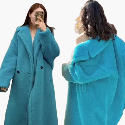 Damen Kuscheliger Oversize Wintermantel – Modischer Langer Plüsch Mantel für Alltag & Streetstyle