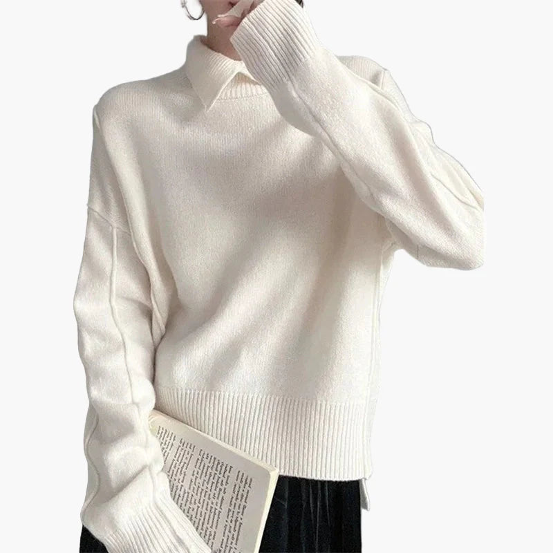 Damen Pullover mit Kragen – Eleganter Strickpullover für Büro und Alltag