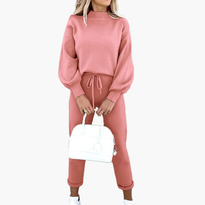 Damen Freizeit Zweiteiler Set – Modischer Sweatsuit mit Pullover und weitem Bein, Streetwear & Loungewear