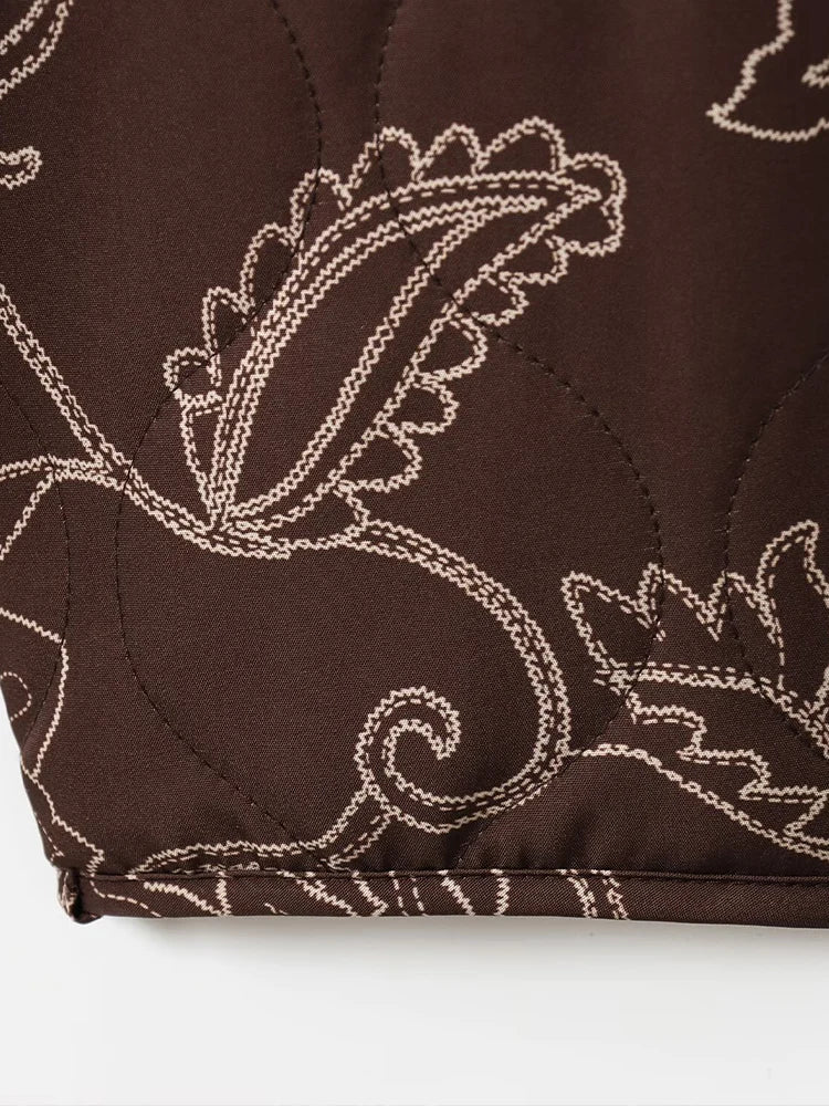 Damen Steppjacke mit Blumenmuster – Lockerer, moderner Freizeitstil