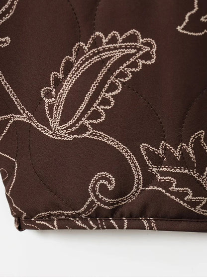 Damen Steppjacke mit Blumenmuster – Lockerer, moderner Freizeitstil