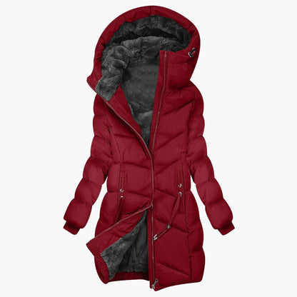 Damen Winter Steppmantel mit Kapuze – Warme, Winddichte Daunenjacke für Alltag & Outdoor