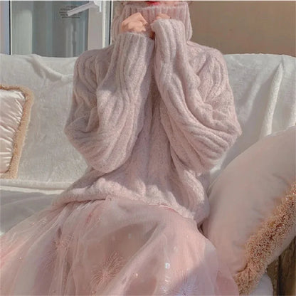 Damen Turtleneck Pullover im Koreanischen Stil – Lockerer Herbst- und Winter-Sweater, Modisch und Bequem